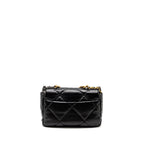 CHANEL SMALL 19 BAG LAMBSKIN BLACK GHW (MICROCHIP)
