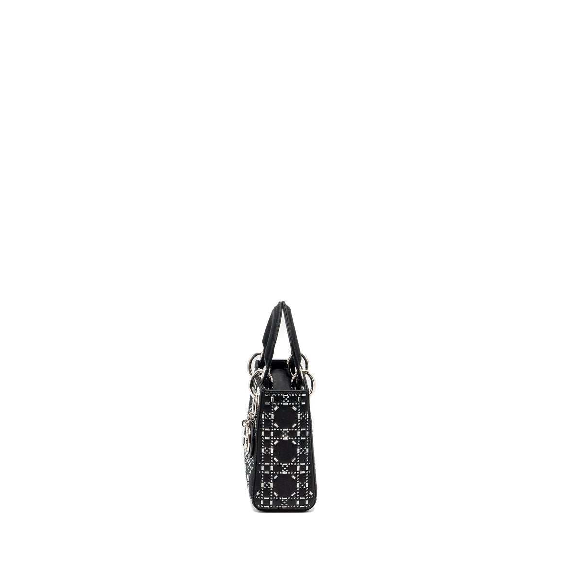 DIOR MINI LADY DIOR SATIN CRYSTAL BLACK SHW
