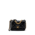 CHANEL SMALL 19 BAG LAMBSKIN BLACK MULTICOLOR HARDWARE (MICROCHIP)