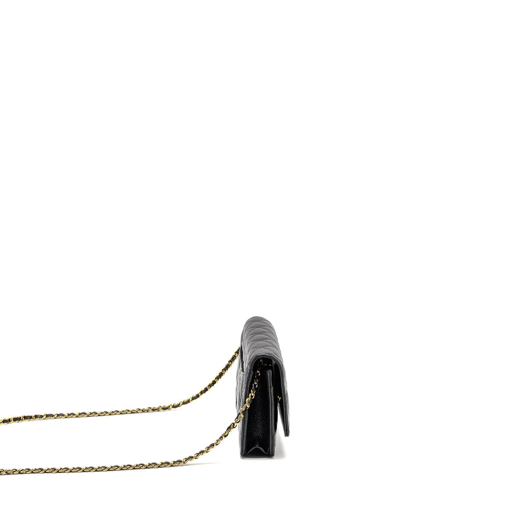 CHANEL CLASSIC WALLET ON CHAIN CAVIAR BLACK GHW