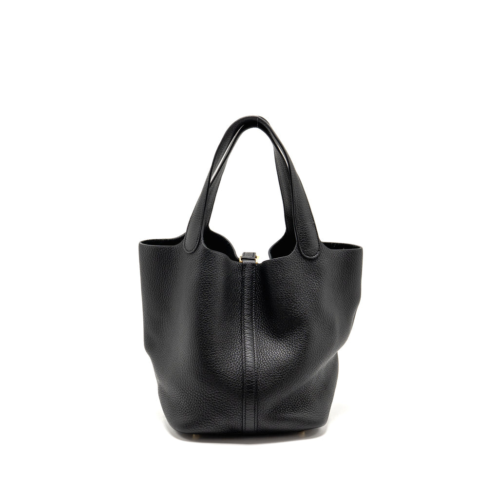 Hermes Picotin 22 Clemence Black GHW