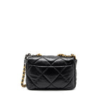 CHANEL MEDIUM 19 BAG LAMBSKIN BLACK MULTICOLOURED HARDWARE(MICROCHIP)