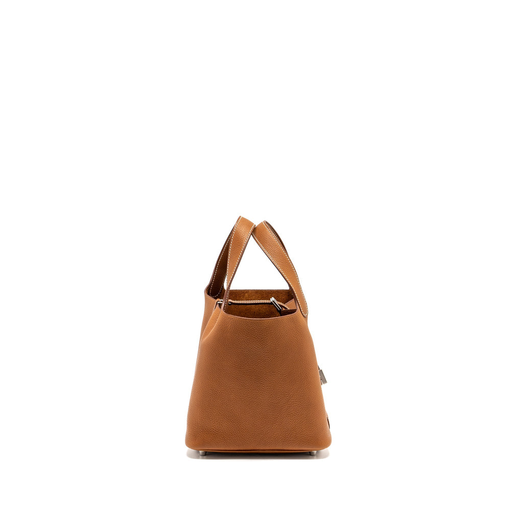 Hermes Picotin 18 lock bag Barenia Faubourg Fauve SHW