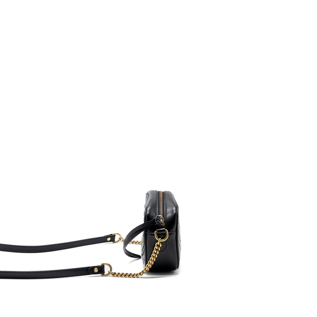GUCCI GG MARMONT CAMERA BAG LEATHER BLACK GHW