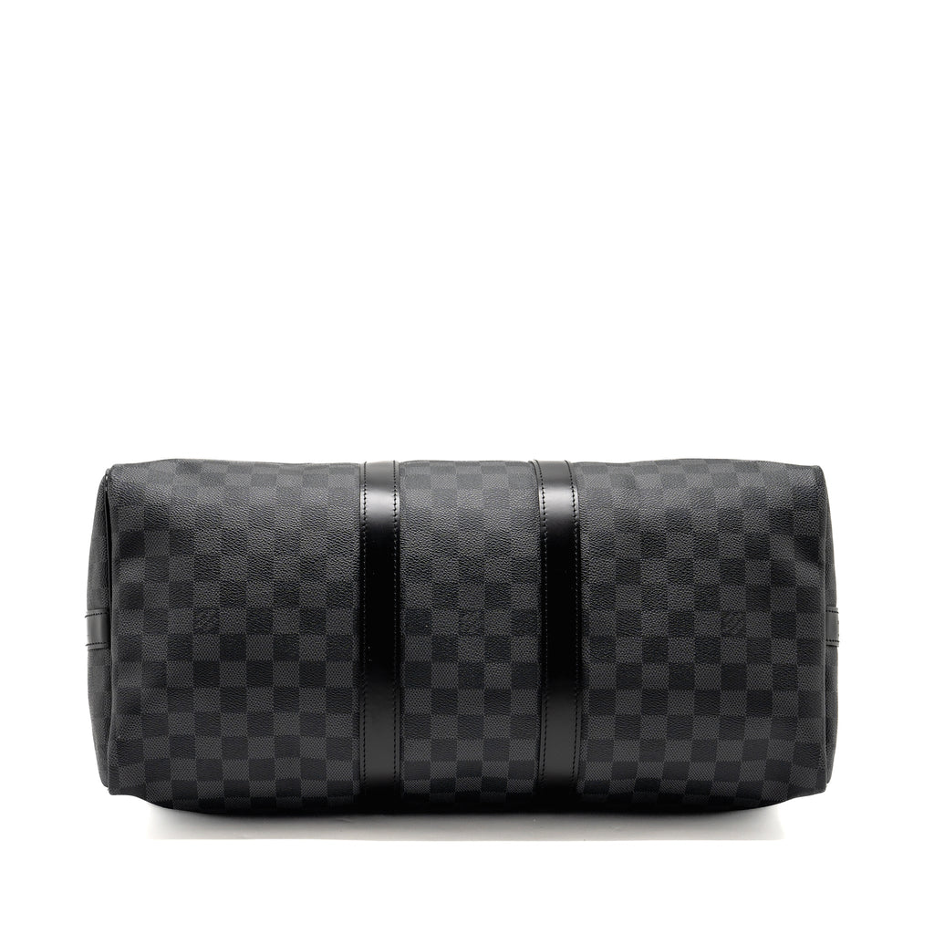 LOUIS VUITTON KEEPALL BANDOULIERE 45 DAMIER GRAPHITE CANVAS BLACK SHW