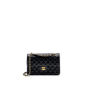 CHANEL SMALL CLASSIC DOUBLE FLAP BAG LAMBSKIN BLACK GHW
