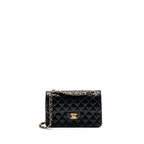 CHANEL SMALL CLASSIC DOUBLE FLAP BAG LAMBSKIN BLACK GHW