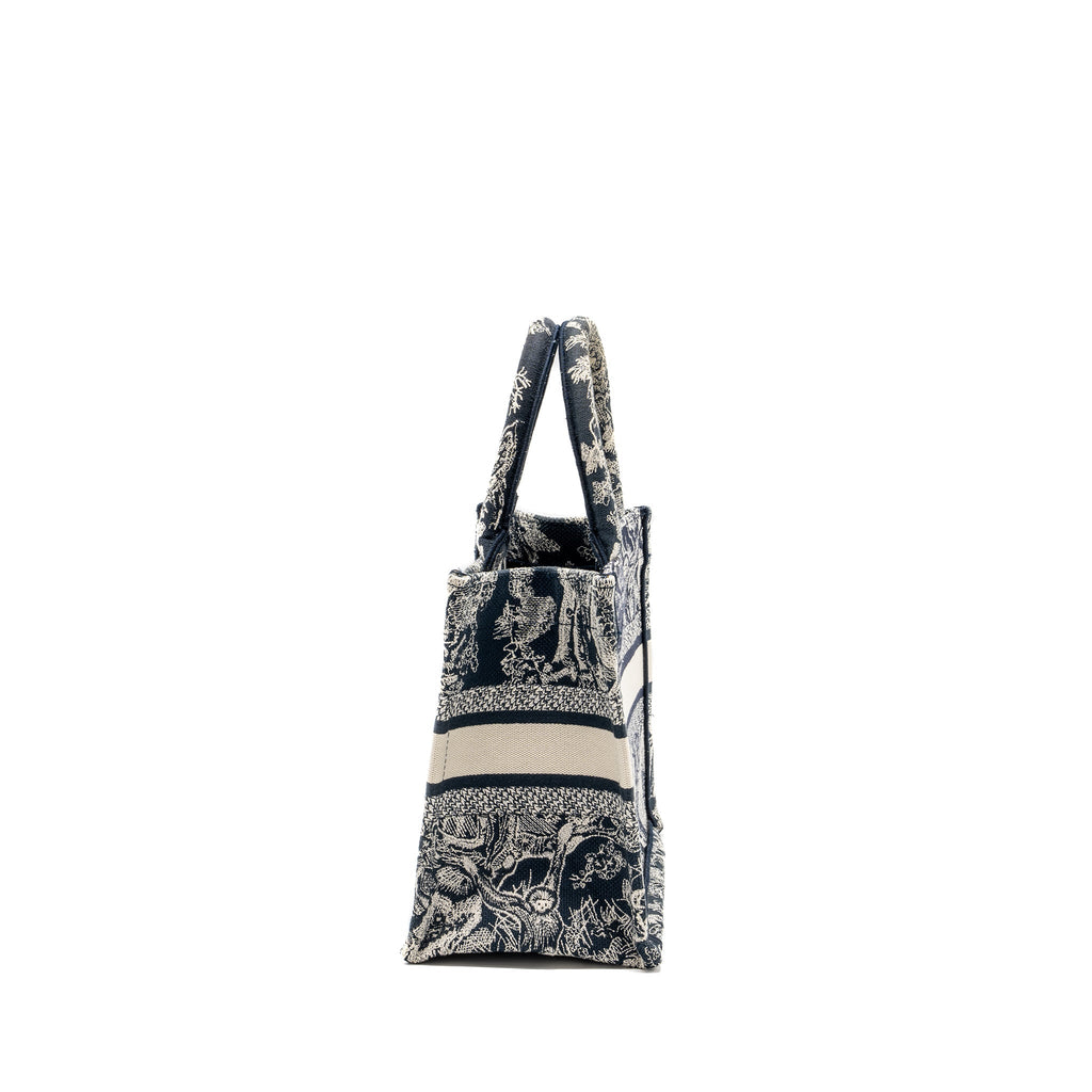 DIOR SMALL BOOK TOTE BLUE TOILE DE JOUY EMBROIDERY