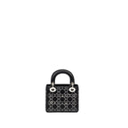 DIOR MINI LADY DIOR SATIN CRYSTAL BLACK SHW