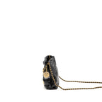 Chanel 23S Mini 22 Bag with Pear Chain Shiny Calfskin Black Brushed GHW (Microchip)