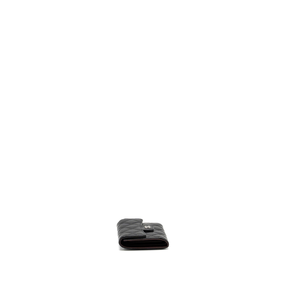 CHANEL CLASSIC COMPACT WALLET CAVIAR BLACK SHW (MICROCHIP)