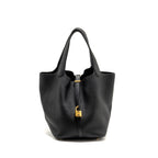 Hermes Picotin 22 Clemence Black GHW
