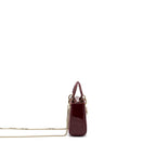 DIOR MINI LADY DIOR PATENT CALFSKIN RED LGHW