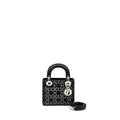 DIOR MINI LADY DIOR SATIN CRYSTAL BLACK SHW