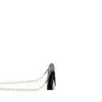 CHANEL WALLET ON CHAIN WITH PEARL CHAIN LAMBSKIN BLACK LGHW (MICROCHIP)