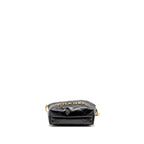 Chanel 23S Mini 22 Bag with Pear Chain Shiny Calfskin Black Brushed GHW (Microchip)