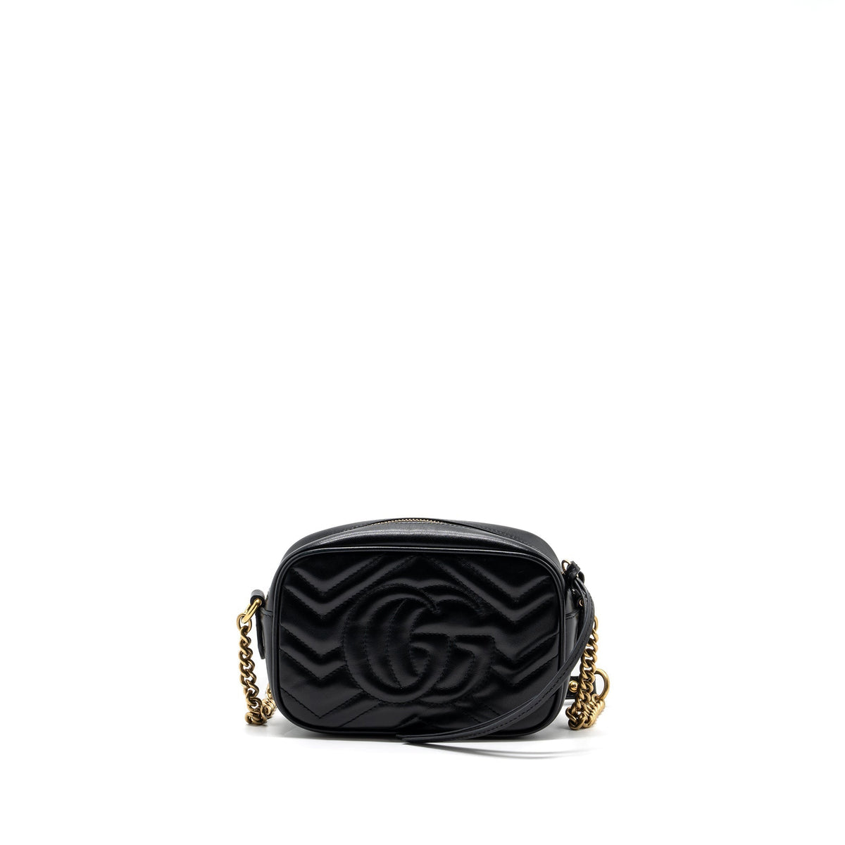 GUCCI GG MARMONT CAMERA BAG LEATHER BLACK GHW