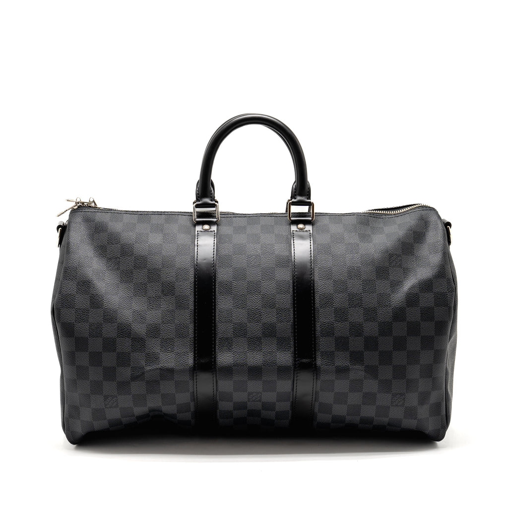 LOUIS VUITTON KEEPALL BANDOULIERE 45 DAMIER GRAPHITE CANVAS BLACK SHW