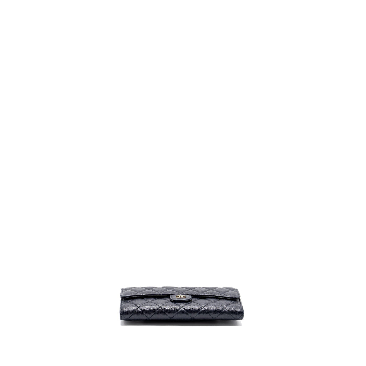 CHANEL CLASSIC LONG FLAP WALLET CAVIAR NAVY LGHW
