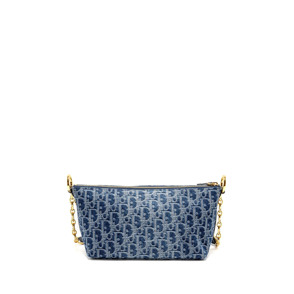 DIOR DIORSTAR OBLIQUE HOBO BAG DENIM BLUE GHW