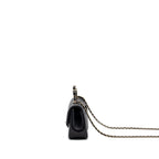 CHANEL 23K LEATHER CHAIN TOP HANDLE MINI RECTANGULAR FLAP BAG LAMBSKIN BLACK LGHW (MICROCHIP)