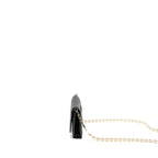 CHANEL WALLET ON CHAIN WITH PEARL CHAIN LAMBSKIN BLACK LGHW (MICROCHIP)