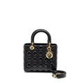DIOR MEDIUM LADY DIOR LAMBSKIN BLACK LGHW