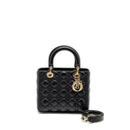 DIOR MEDIUM LADY DIOR LAMBSKIN BLACK LGHW