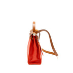 HERMES HERBAG 31 ZIP BAG TOILE H BERLINE CANVAS / HUNTER CAPUCINE-ECRU-BEIGE / FAUVE SHW