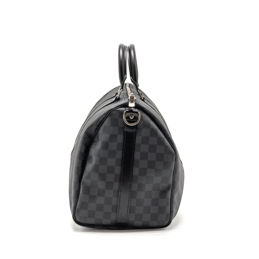 LOUIS VUITTON KEEPALL BANDOULIERE 45 DAMIER GRAPHITE CANVAS BLACK SHW