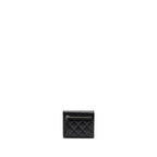 CHANEL CLASSIC COMPACT WALLET CAVIAR BLACK SHW (MICROCHIP)