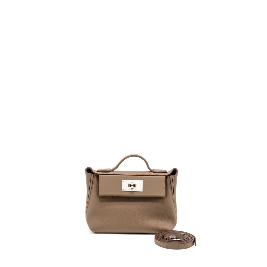 HERMES MINI 24/24 2424-21 BAG EVERCOLOR ETOUPE SHW
