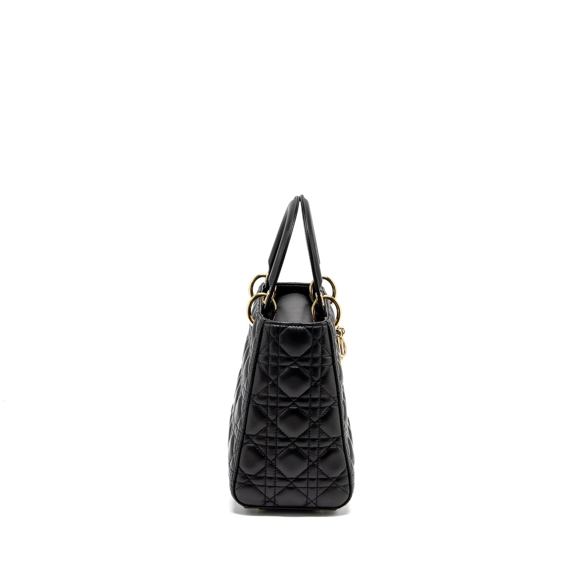 DIOR MEDIUM LADY DIOR LAMBSKIN BLACK LGHW