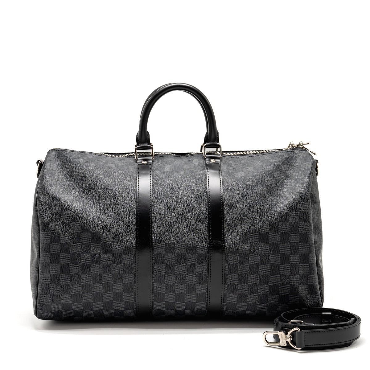 LOUIS VUITTON KEEPALL BANDOULIERE 45 DAMIER GRAPHITE CANVAS BLACK SHW