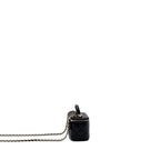 CHANEL TOP HANDLE MINI VANITY CASE WITH CHAINS LAMBSKIN BLACK LGHW