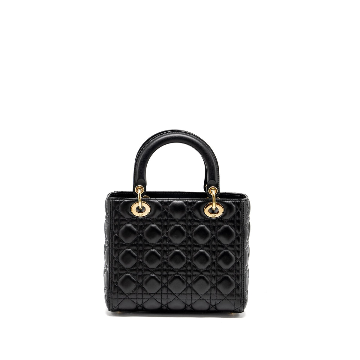 DIOR MEDIUM LADY DIOR LAMBSKIN BLACK LGHW