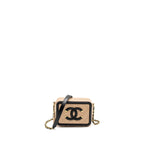 CHANEL MINI FILIGREE VANITY CLUTCH CAVIAR BEIGE / BLACK GHW