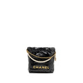 Chanel 23S Mini 22 Bag with Pear Chain Shiny Calfskin Black Brushed GHW (Microchip)