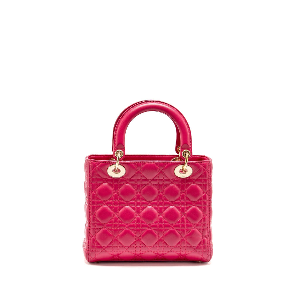 DIOR MEDIUM LADY DIOR LAMBSKIN PINK GHW