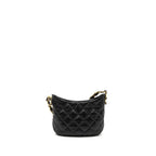 CHANEL 22K HOBO SHOULDER BAG LAMBSKIN BLACK BRUSHED GHW (MICROCHIP)
