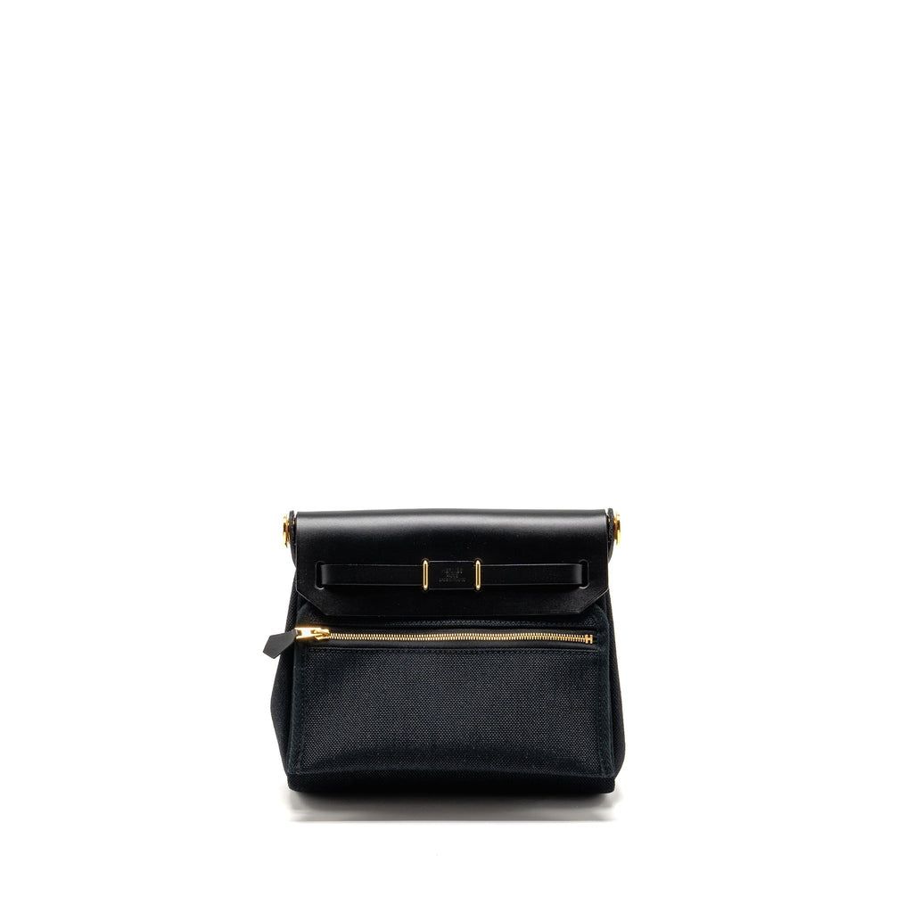 HERMES HERBAG MINI CANVAS / HUNTER BLACK GHW