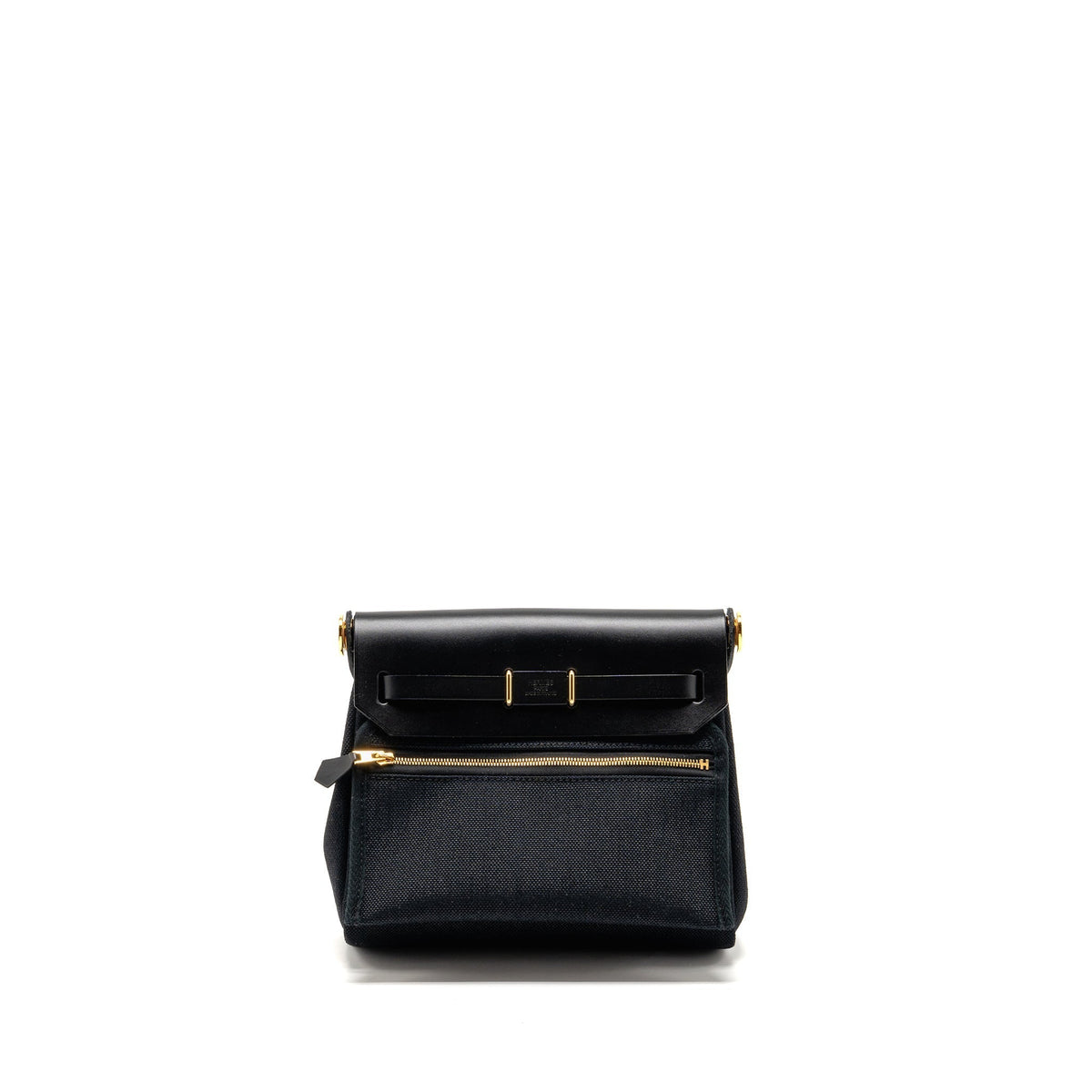 HERMES HERBAG MINI CANVAS/HUNTER BLACK GHW