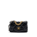 CHANEL MEDIUM 19 BAG GOATSKIN BLACK MULTICOLOUR HARDWARE