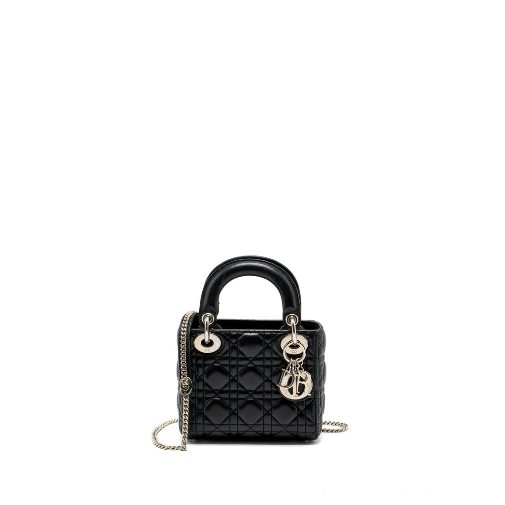DIOR MINI LADY DIOR LAMBSKIN BLACK SHW