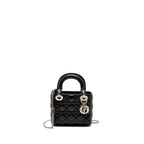 DIOR MINI LADY DIOR LAMBSKIN BLACK SHW