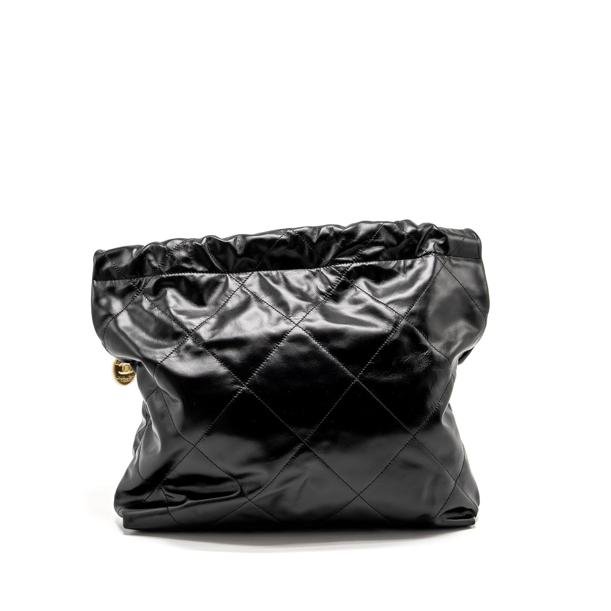 CHANEL MEDIUM 22 BAG SHINY CALFSKIN BLACK GHW (MICROCHIP)