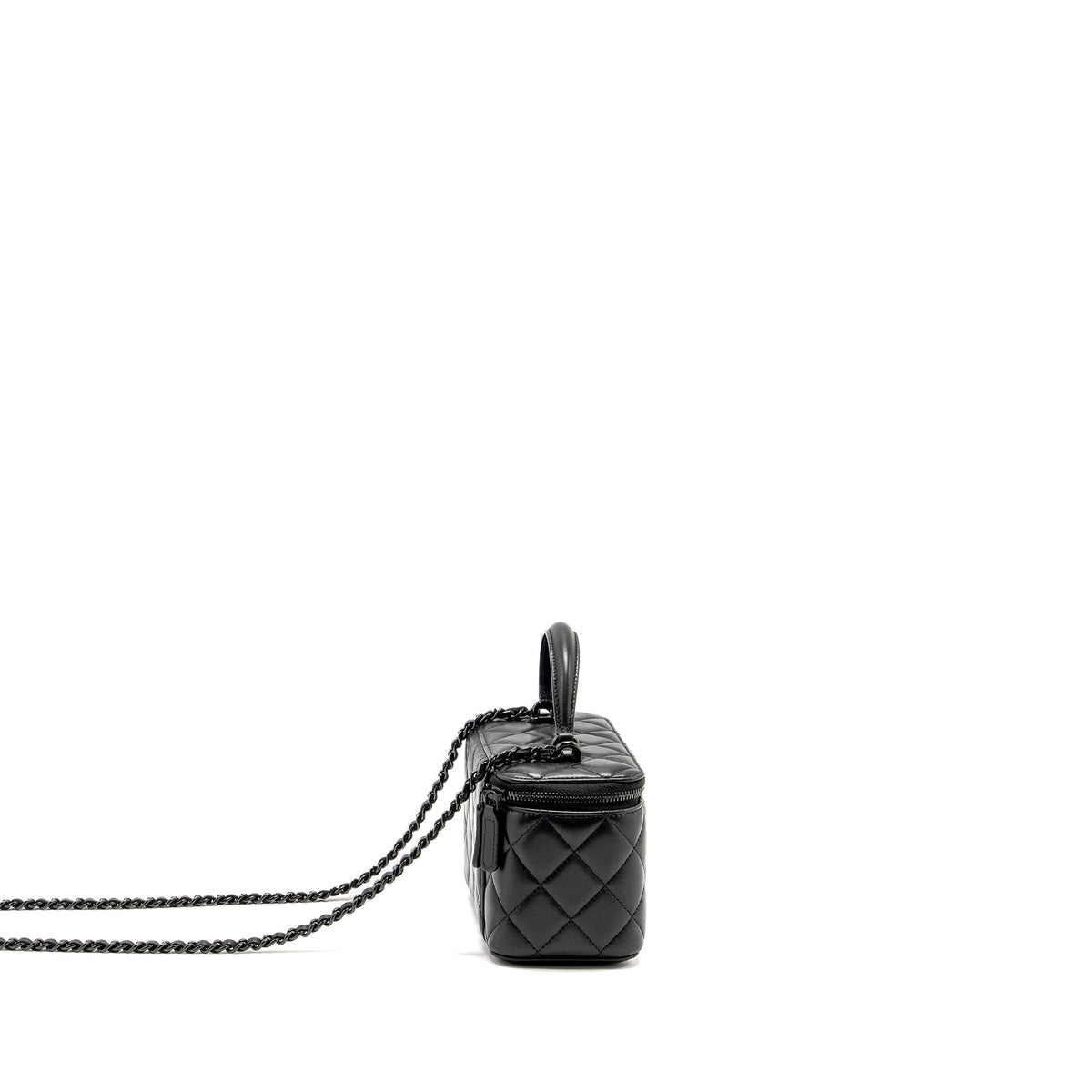 CHANEL LONG VANITY CASE LAMBSKIN SO BLACK (MICROCHIP)