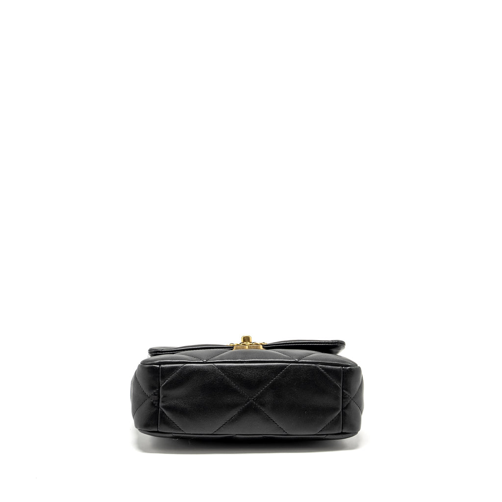 CHANEL SMALL 19 BAG LAMBSKIN BLACK MULTICOLOR HARDWARE