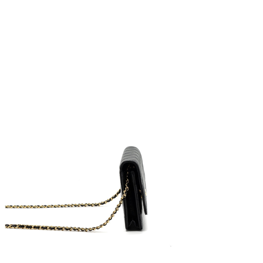 CHANEL CLASSIC WALLET ON CHAIN CAVIAR BLACK GHW