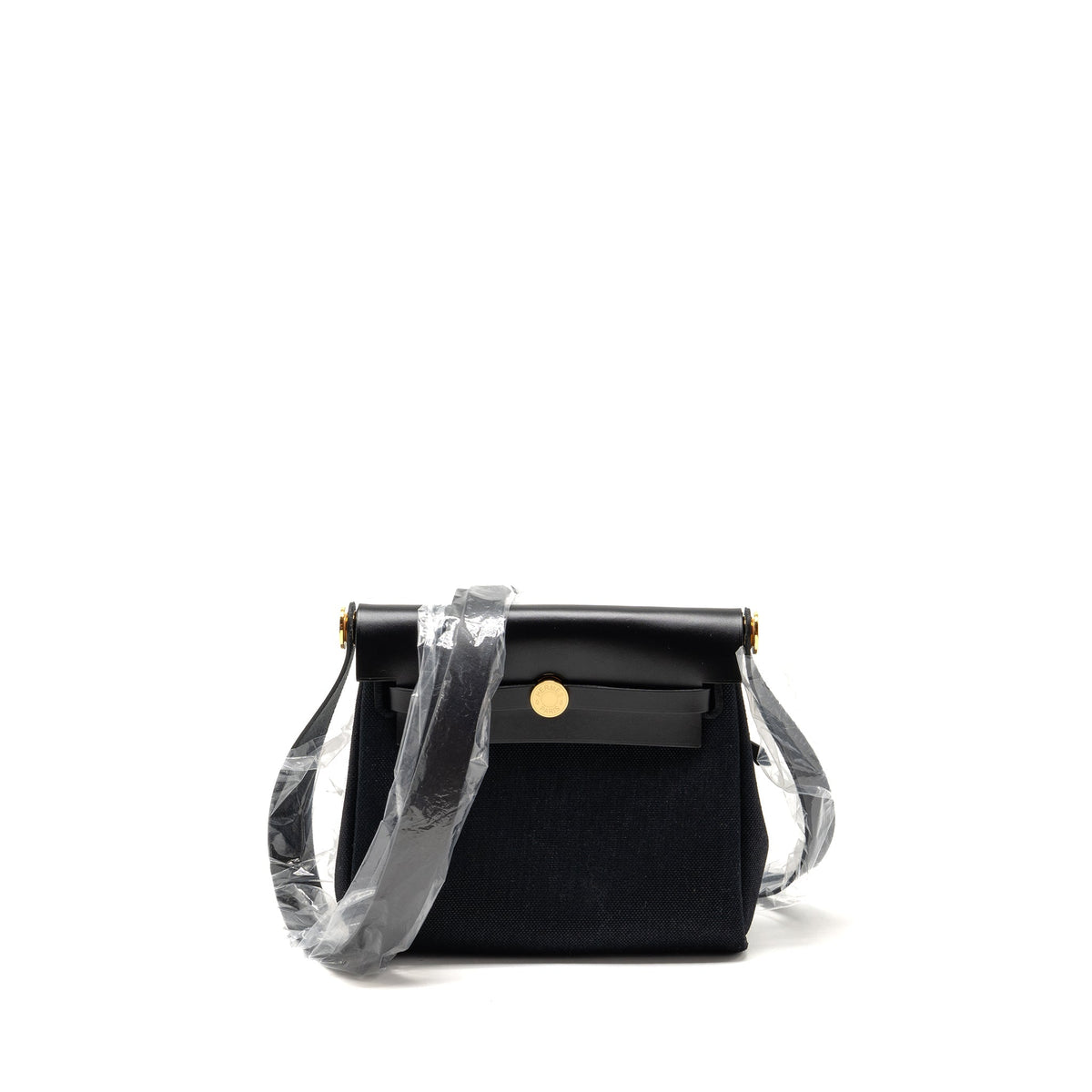 HERMES HERBAG MINI CANVAS/HUNTER BLACK GHW